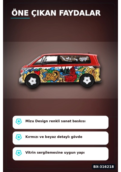 Model Araba 1/64 Volkswagen Id. Buzz Mizu Design Koleksiyonluk Oyuncak Araç Bx-316218