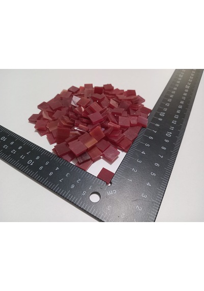 Kırmızı Kare Vitray Cam Mozaik Taşı - Sanatsal Mozaik İçin Yaklaşık 10 X 10 Mm