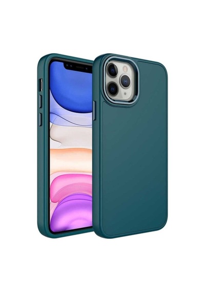 Apple Uyumlu iPhone 12 Pro Max Kılıf Metal Çerçeve ve Buton Tasarımlı S
