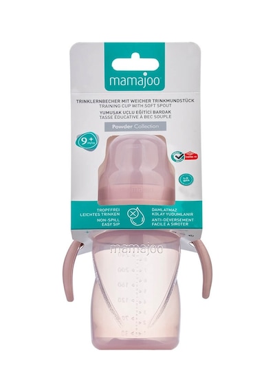 Mamajoo Kulplu Akıtmaz Eğitici Bardak Powder Pınk 270 ML & Anti- Pudra