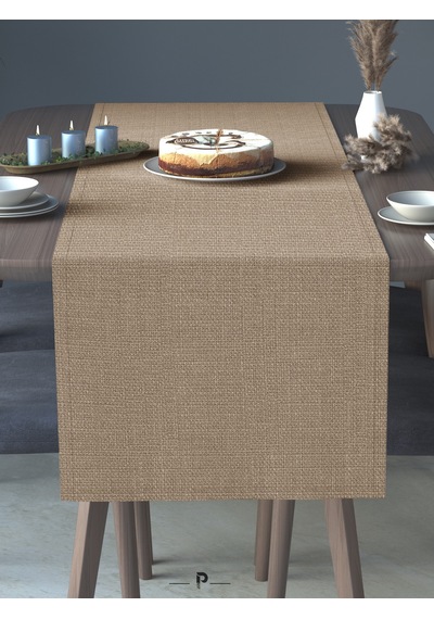 Br Perle Perle Home Keten Dokulu Runner Bej Renk Dekoratif Şık Runner Örtü