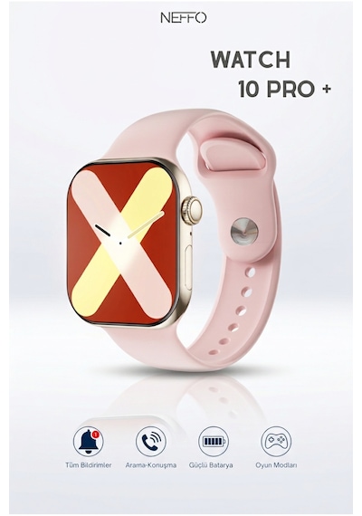 Watch 10 Pro Plus 2 Gb Hafızalı Android Ve İos Uyumlu Pembe Akıllı Saat