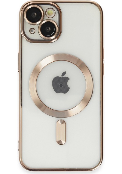Newface - 771 - Apple iPhone Uyumlu 15 Kılıf Kross Magneticsafe Kapak - Csmo-tex - - Gold