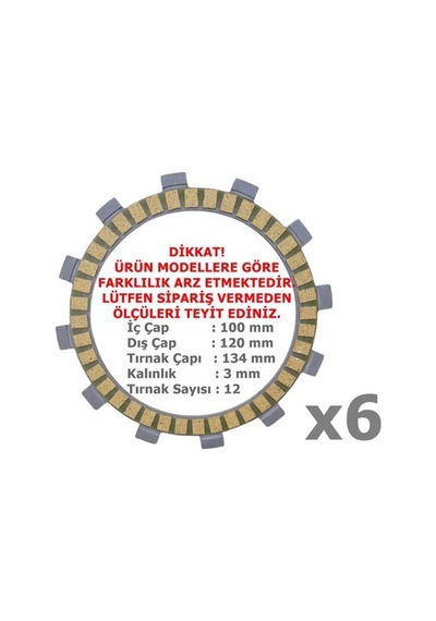 Cf Moto 250 Sr Nk Debriyaj Balatası 6'lı 12 Tırnak 2023 Sonrası