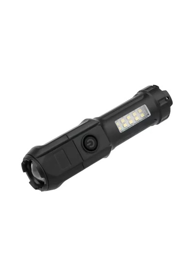 109-b Zoomlu Flash Özellikli Smd Power Led Li Şarjlı Plastik Kasa El Feneri Powerbank Özellikli