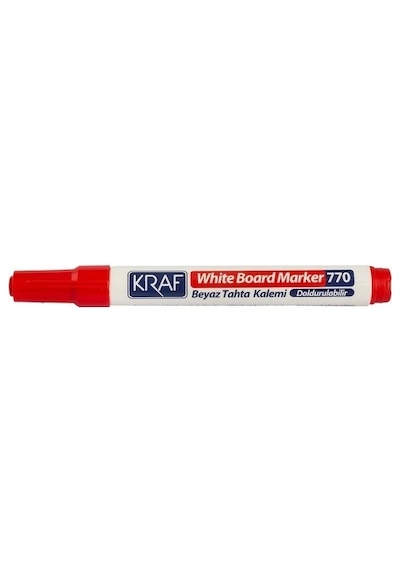 Kraf Beyaz Tahta Kalemi Doldurulabilir 770 Kırmızı 12 Adet