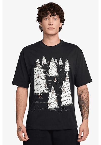 Nike Jordan Brooklyn Holiday Crew Mens Black Tee Grafik Baskılı Pamuklu Erkek Tişört Siyah