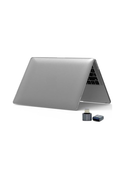 Macbook Pro 13 Kristal Şeffaf Kılıf A1706 A1708 A1989 A2159 A2251 A2289 A2338 M1 M2 Uyumlu Parmak İzi Bırakmaz İnce Hafif Sert Kapak Gri