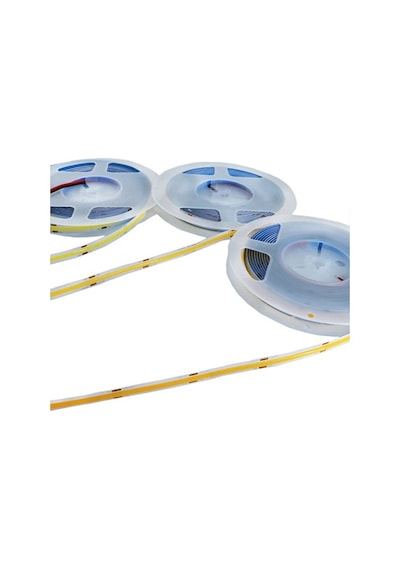 Cob Led Şerit 5metre 12v 320led/m 6500k Soğuk Beyaz 10w 8mm Ip20 Aydınlatma Işık Hortum Kendinden Yapışkanlı Soğuk Beyaz