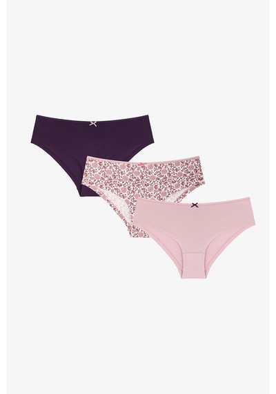 Penti Soft Violet Şal Desenli 3lü Hipster Külot Çok Renkli