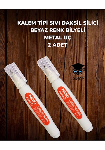 Kalem Tipi Sıvı Daksil Silici Beyaz Renk Bilyeli Metal Uç 2 Adet