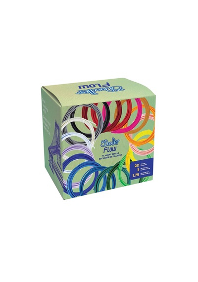 3doodler Flow Refill 20 Renk Yedek Filament Set - 1.75mm, Pla 20pcs