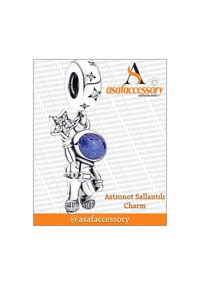 Astronot Charm / Gümüş Kaplama
