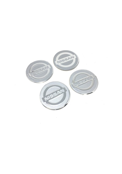 Nissan Alüminyum Jant Göbeği Yapıştırma Gri 60Mm 4 Adet