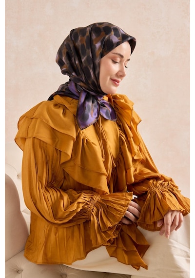 Silk Home Twill İpek Eşarp Noiré Mor 90x90 Çok Renkli