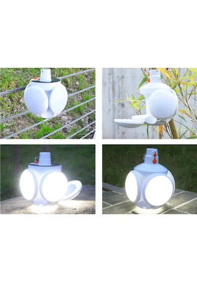 4 Adet Yuvarlak Solar Led Kamp Lambası