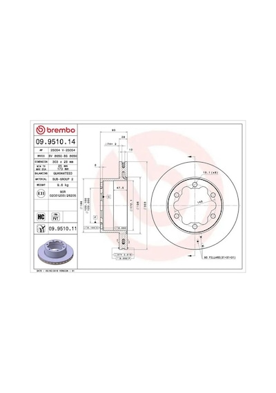 Mercedes Sprinter 515 Cdi Arka Fren Diski 2010-2013 Brembo 09951014 2adettir