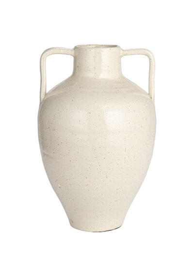 El Yapımı Soyut Yüz Terracotta Vazo Çok Renkli