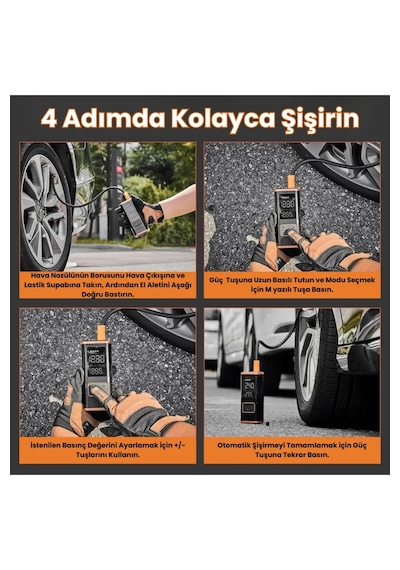 Enshall 5588 5400 Mah+şarjlı Çakmaklıklı Taşınabilir Kompresör Enshall 5588 5400 Mah+şarjlı Çakmaklıklı Taşınabilir Kompresör