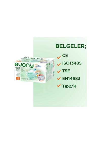 Evony Elastik Kulaklı Maske 300 Adet