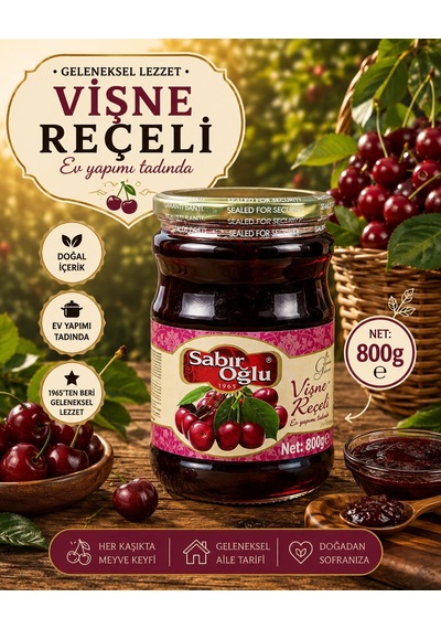 Sabıroğlu Vişne Reçeli Net 800 Gr Kavanoz