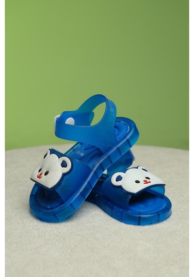 Eva Işıklı Kaydırmaz Tabanlı Figürlü Unisex Çocuk Sandalet Terlik 001