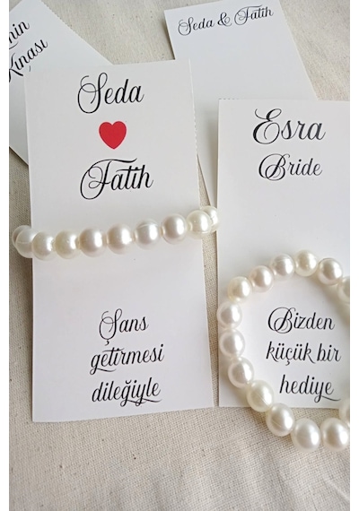 İnci Nedime Bileklik - 18 Adet Hediyelik Bileklik - Bride Hediye