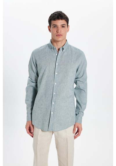 Tudors Erkek Slim Fit Dar Kesim Keten Efekt Premium Seri Düğmeli Yaka Düz Mint Gömlek-32816 Mint Tudors Erkek Slim Fit Dar Kesim Keten Efekt Premium Seri Düğmeli Yaka Düz Mint Gömlek-32816 Mint