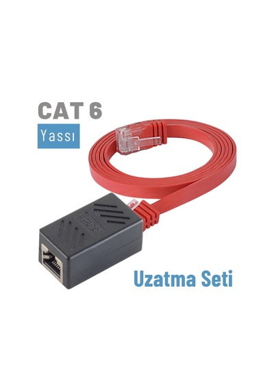 Irenis Cat6 Kablo Uzatma Seti Yassı Ethernet Kablo Ve Ekleyici 50 CM