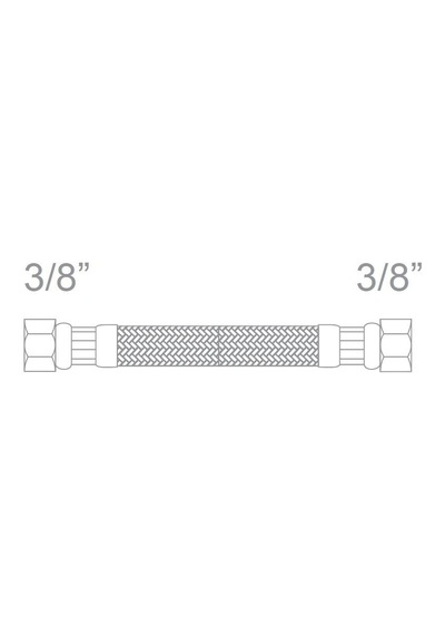 3/8-3/8 100 Cm Paslanmaz Çelik Örgülü Flexible Bağlantı Hortumu 8x12 Dn8 -epdm