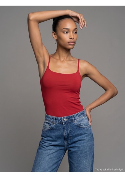 Dilvin 21200 Bra-free Askılı Top-kırmızı