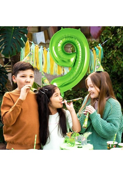 9 Rakam Açık Yeşil Folyo Balon 32-34" Inc 82 Cm