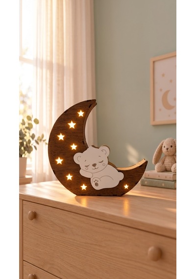 Çocuk Odası Ayıcık Led Gece Lambası Beyaz