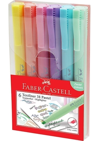 Faber Castell 38 Fosforlu Kalem Pastel Renkler 6'lı 158117 Çok Renkli