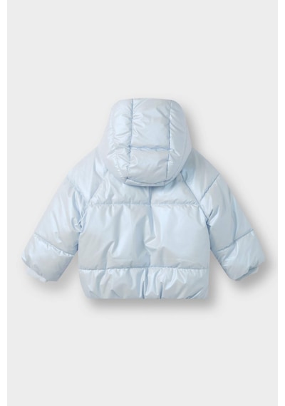 Defacto Kız Bebek Kapüşonlu Fermuarlı Çıtçıtlı Şişme Mont E7985a525aube216 Mavi