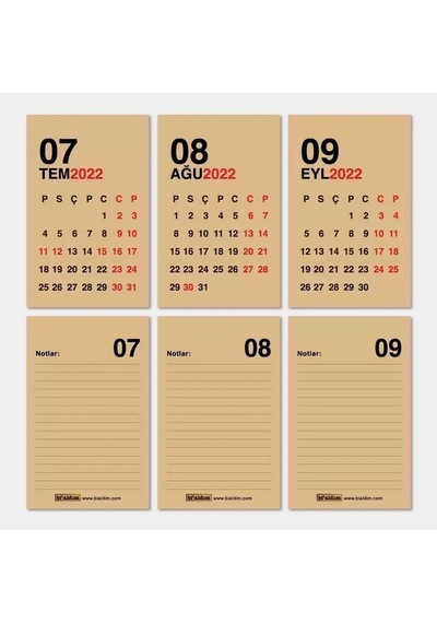Haftalık Planlayıcı 2027 Masa Takvimi Kırmızı Kraft