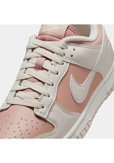 Nike Dunk Low Leather Unisex Sneaker Hakiki Deri Krem Pembe Spor Ayakkabı Krem