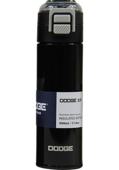 Dodge Çift Kullanımlı Kapak Çelik Matara 400 Ml. Ddg-db-24515-400 Siyah Siyah