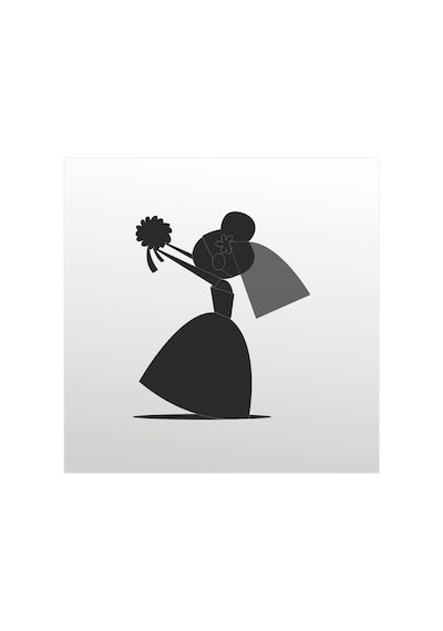 Folyo Sticker Çiçek Atma 50cm Uzunluk Siyah
