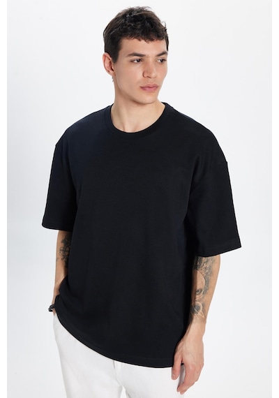 Tudors Unisex Oversize Geniş Kesim Pamuk Yumuşak Dokulu Basic Bisiklet Yaka Siyah Tişört-30843 2XL Tudors Unisex Oversize Geniş Kesim Pamuk Yumuşak Dokulu Basic Bisiklet Yaka Siyah Tişört-30843 2XL