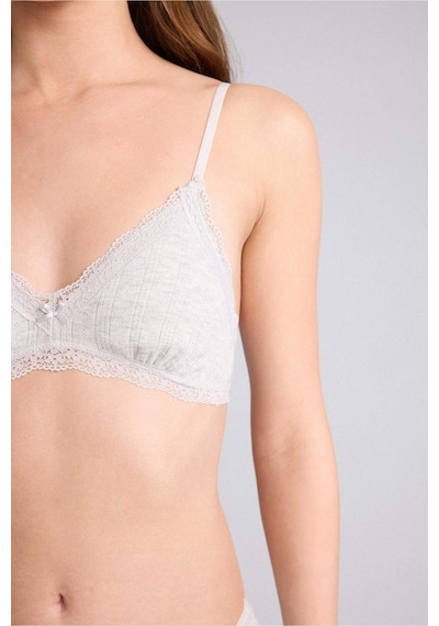 Defacto Dantel Detaylı Çıkarılabilir Kap Çıkarılabilir Pedli Balensiz Bralet G7762ax26spgr93 Gri-gr93
