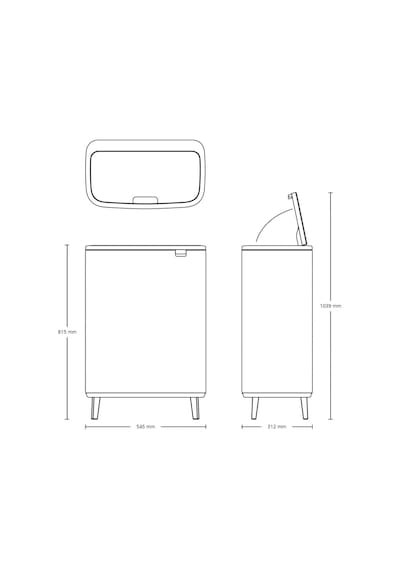 Brabantia Çöp Kutusu Bo Touch Bin Kapak 30+30 Lt Beton Gri 130663 Gri