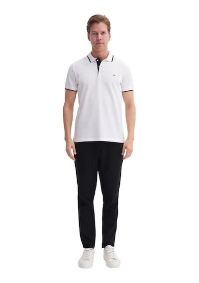 Erkek Polo Yaka T-shirt Caz.46140 Beyaz - Siyah