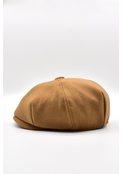 Külah Erkek Dökümlü Kışlık Newsie Kasket Premium Irish Flat Cap Şapka - Camel