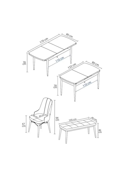Loft Siyah Mermer 80x132 Açılabilir Mdf Masa Yemek Odası Takımı, Mutfak Takımı 4 Sandalye, 1 Bench Krem Loft Siyah Mermer 80x132 Açılabilir Mdf Masa Yemek Odası Takımı, Mutfak Takımı 4 Sandalye, 1 Bench Krem