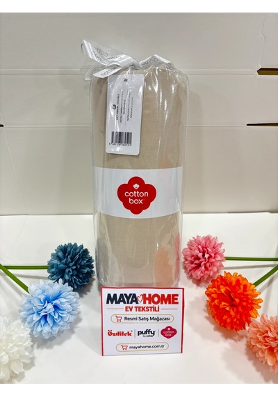 Cotton Box Bej Battal Çift Kişilik Lastikli Çarşaf Seti 180x200 Çok Renkli