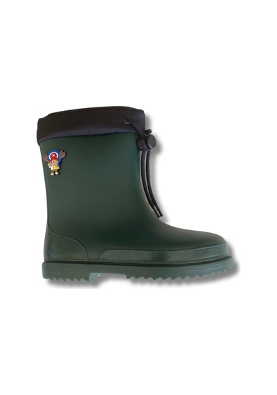 Konçlu Erkek Çocuk Yağmur Çizmesi 26-35 Yeşil Yeşil