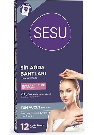 Sesu Hassas Ciltler için Sir Ağda Bantdı 12'li