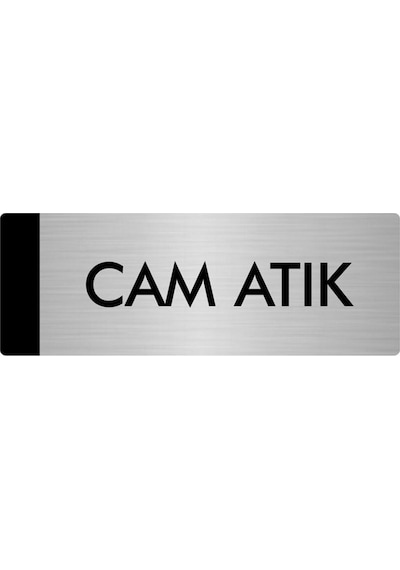 Metal Yönlendirme Levhası, Departman Kapı Isimliği Cam Atık 10x20 Cm Gümüş Renk