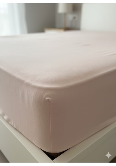 %100 Organik Pamuk Premium Lastikli Çarşaf Çift Kişilik 160x200+30 Dolmabahçe Serisi Pembe